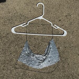 Silver Sequin Halter Top